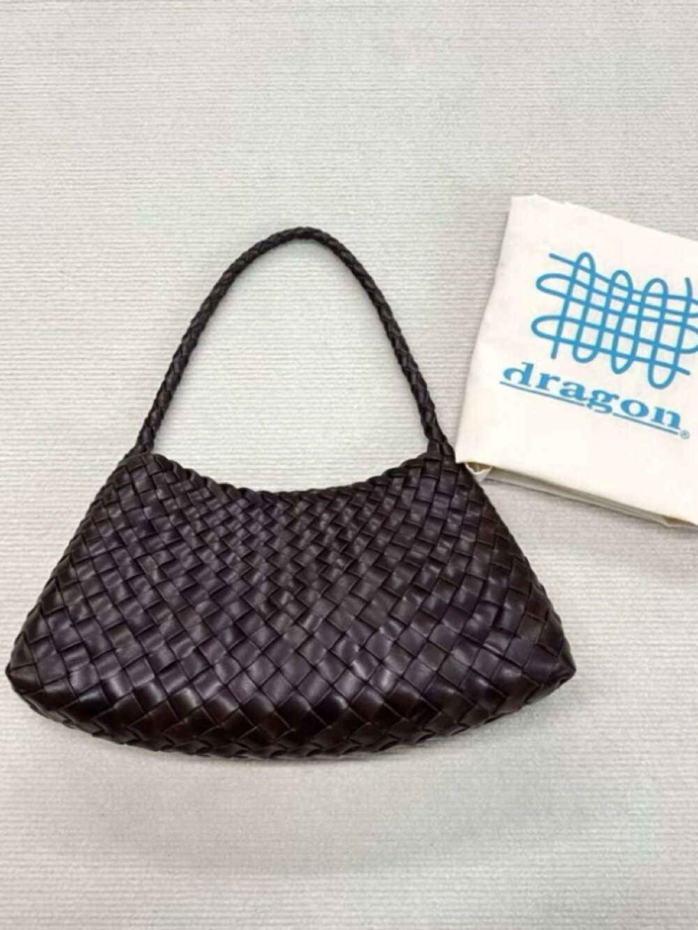 Dragon Diffusion Rosanna Dark Brown Handwoven Leather Shoulder Bag